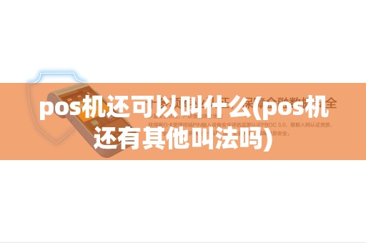 pos机还可以叫什么(pos机还有其他叫法吗) pos机还可以叫什么(pos机还有其他叫法吗)