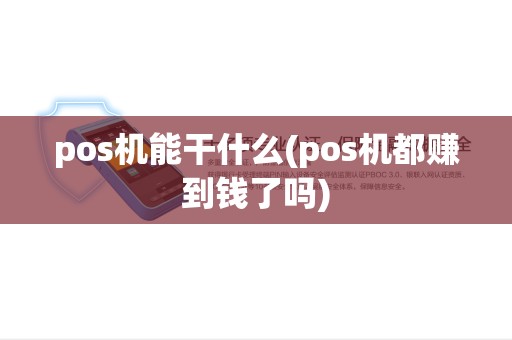 pos机能干什么(pos机都赚到钱了吗) pos机能干什么(pos机都赚到钱了吗)