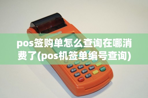 pos签购单怎么查询在哪消费了(pos机签单编号查询)