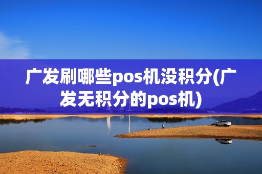 广发刷哪些pos机没积分(广发无积分的pos机)