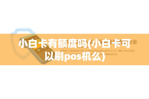 小白卡有额度吗(小白卡可以刷pos机么)