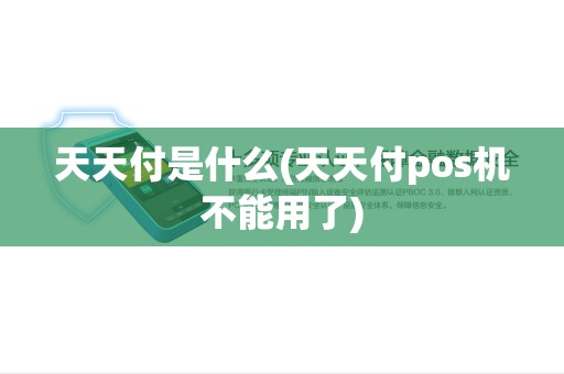 天天付是什么(天天付pos机不能用了)