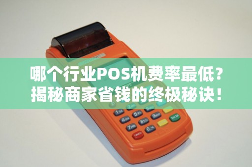 哪个行业POS机费率最低？揭秘商家省钱的终极秘诀！