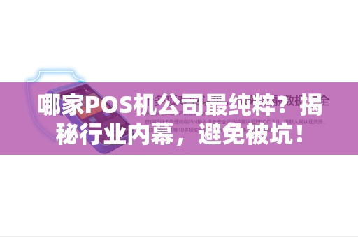 哪家POS机公司最纯粹？揭秘行业内幕，避免被坑！