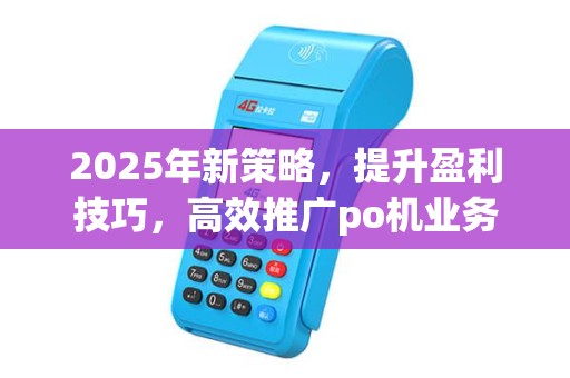 2025年新策略，提升盈利技巧，高效推广po机业务