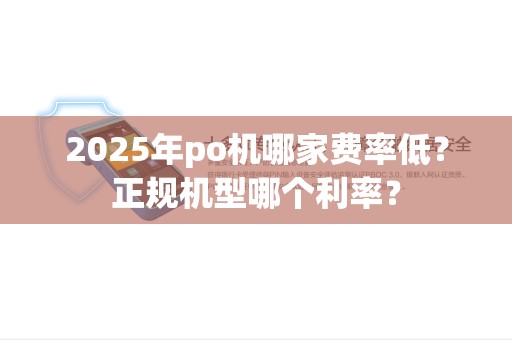 2025年po机哪家费率低？正规机型哪个利率？