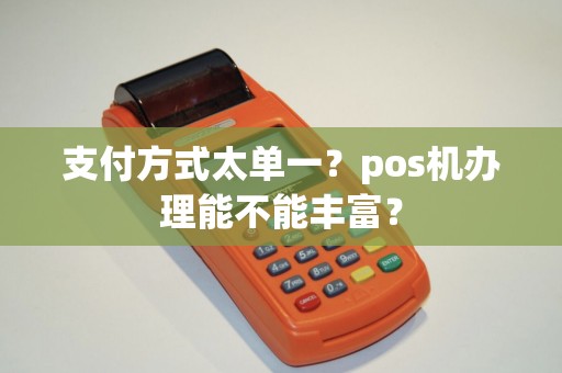 支付方式太单一？pos机办理能不能丰富？