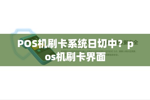 POS机刷卡系统日切中？pos机刷卡界面