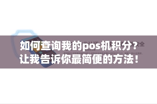 如何查询我的pos机积分？让我告诉你最简便的方法！
