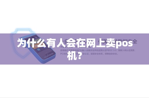 为什么有人会在网上卖pos机？
