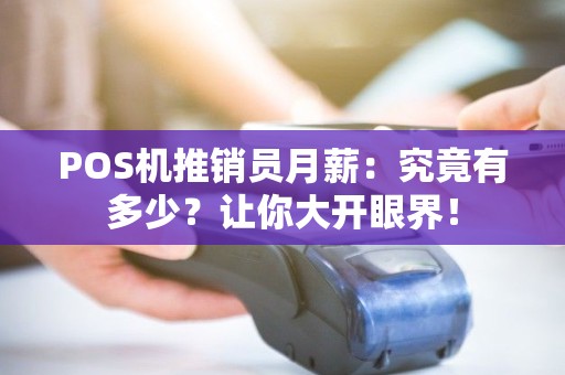 POS机推销员月薪：究竟有多少？让你大开眼界！