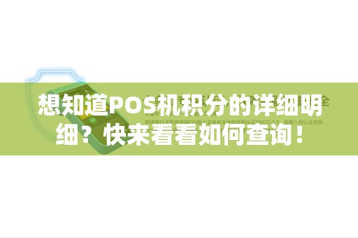 想知道POS机积分的详细明细？快来看看如何查询！