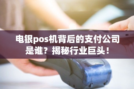 电银pos机背后的支付公司是谁？揭秘行业巨头！