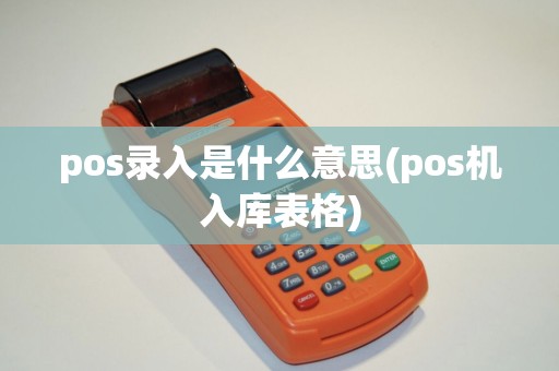 pos录入是什么意思(pos机入库表格) pos录入是什么意思(pos机入库表格)