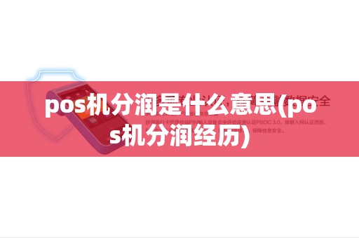pos机分润是什么意思(pos机分润经历)