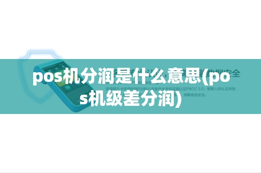 pos机分润是什么意思(pos机级差分润) pos机分润是什么意思(pos机级差分润)