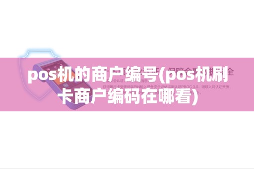 pos机的商户编号(pos机刷卡商户编码在哪看)